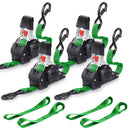 4PCS Retractable Ratchet Tie Down Straps – 10FT Heavy Duty Self-Retracting Cargo Straps for Truck, Trailer & Motorcycle by 2Dropme