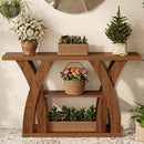 Rustic Console Table with Shelf, Entryway Sofa Table 55" Wood by 2Dropme
