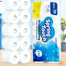 Spring Touch 4-Ply Toilet Paper Ultra Soft Strong Bath Tissue 10/20/30 Rolls Lint-Free by 2Dropme