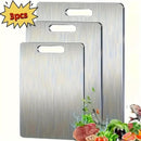 3PCS Stainless Steel Cutting Board Set Non-Slip Anti-Bacterial Kitchen Boards by 2Dropme
