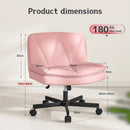 27" Wide Criss Cross Office Chair with Wheels – Adjustable Swivel Armless Vanity Desk Chair with Back Support by 2Dropme