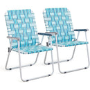 Set of 2 Folding Beach Chairs Portable Webbed Patio Lawn Camping Outdoor Steel Frame by 2Dropme