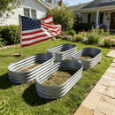4x2x1FT Galvanized Raised Garden Bed Kit Oval Metal Planter Box by 2Dropme