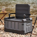 Foldable Camping Stool with Backrest & Storage Bag Portable Fishing Seat Outdoor Chair by 2Dropme