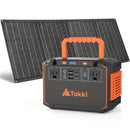 300W Portable Power Station Solar Generator w/ Foldable Solar Panel Camping Backup Power Supply by 2Dropme
