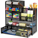 Iron Mesh Desk Organizer Multi-Layer Stationery Storage Box Office School Supplies by 2Dropme