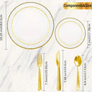 50PCS Clear Plastic Dinnerware Set Reusable Plates Cups Cutlery Wedding Party by 2Dropme