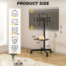 Mobile TV Cart Stand 23-60 Inch Rolling TV Stand w/ Shelf VESA 400x400 88lbs by 2Dropme