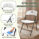 2/4/6 Pack White Plastic Folding Chairs Heavy Duty Metal Frame Indoor Outdoor by 2Dropme
