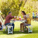 4FT Folding Camping Table w/4 Seats Portable Aluminum Table Set by 2Dropme