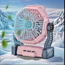 10400mAh 13hrs Rechargeable Automatic Oscillating Camping Fan with LED and Hook by 2Dropme