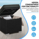 Costoffs 2PCS Rattan Storage Ottomans with Cushions – Outdoor Wicker Footstools & Side Tables for Patio, Garden & Balcony by 2Dropme