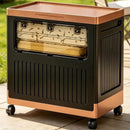 Portable Storage Bin w/ Wheels & Doors Foldable Stackable Organizer by 2Dropme