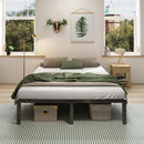 Heavy Duty Metal Bed Frame Platform Mattress Foundation No Box Spring Black by 2Dropme