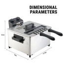 1700W Electric Deep Fryer 3L/5L Stainless Steel w Basket Timer Temperature by 2Dropme