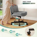 27" Wide Criss Cross Office Chair with Wheels – Adjustable Swivel Armless Vanity Desk Chair with Back Support by 2Dropme