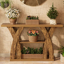Rustic Console Table with Shelf, Entryway Sofa Table 55" Wood by 2Dropme