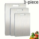 3PCS Stainless Steel Cutting Board Set Non-Slip Anti-Bacterial Kitchen Boards by 2Dropme