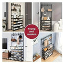 2 in 1 Shoe Rack with Coat Hooks Entryway Organizer 5 Tier Storage Shelf by 2Dropme
