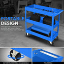 3-Tier Rolling Tool Cart with Wheels, Steel Utility Storage Cart by 2Dropme