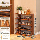 5/6 Tier Bamboo Shoe Rack Organizer Wooden Shelf Entryway Space Saving by 2Dropme