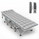 Folding Camping Cot Bed Adult Portable Heavy Duty Oxford Sleeping Cot w/ Pad Bag