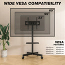 Mobile TV Cart Stand 23-60 Inch Rolling TV Stand w/ Shelf VESA 400x400 88lbs by 2Dropme