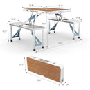 4FT Folding Camping Table w/4 Seats Portable Aluminum Table Set by 2Dropme