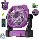 10400mAh 13hrs Rechargeable Automatic Oscillating Camping Fan with LED and Hook by 2Dropme