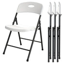 2/4/6 Pack White Plastic Folding Chairs Heavy Duty Metal Frame Indoor Outdoor by 2Dropme