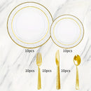 50PCS Clear Plastic Dinnerware Set Reusable Plates Cups Cutlery Wedding Party by 2Dropme