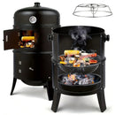 3-in-1 Charcoal Smoker Grill BBQ Fire Pit Portable Outdoor Camping Grill by 2Dropme