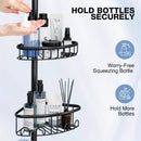 4-Tier Corner Shower Organizer Telescopic Pole Rustproof Bathroom Storage Black by 2Dropme