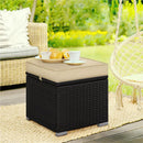 Costoffs 2PCS Rattan Storage Ottomans with Cushions – Outdoor Wicker Footstools & Side Tables for Patio, Garden & Balcony by 2Dropme