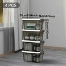 4PCS Stackable Storage Boxes with Lids & Handles Clear Organizer Bins Home Closet by 2Dropme