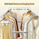 Raybee 74" Heavy Duty Clothes Rack Double Rod Garment Rack 630LBS w/Wheels