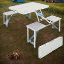 4FT Folding Camping Table w/4 Seats Portable Aluminum Table Set by 2Dropme