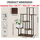 5-Tier Metal Plant Stand with Wheels, Rolling Indoor Outdoor Planter Shelf