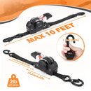 4PCS Retractable Ratchet Tie Down Straps – 10FT Heavy Duty Self-Retracting Cargo Straps for Truck, Trailer & Motorcycle by 2Dropme
