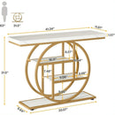 Luxury Gold Console Table with Marble Top, Modern Entryway Sofa Table by 2Dropme
