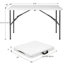 4ft/6ft Portable Plastic Folding Table – Indoor & Outdoor Dining by 2Dropme
