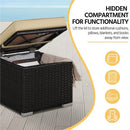 Costoffs 2PCS Rattan Storage Ottomans with Cushions – Outdoor Wicker Footstools & Side Tables for Patio, Garden & Balcony by 2Dropme