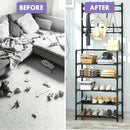 2 in 1 Shoe Rack with Coat Hooks Entryway Organizer 5 Tier Storage Shelf by 2Dropme