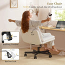27" Wide Criss Cross Office Chair with Wheels – Adjustable Swivel Armless Vanity Desk Chair with Back Support by 2Dropme