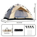 3-4 Person Instant Pop Up Camping Tent Waterproof Quick Setup Outdoor Portable by 2Dropme