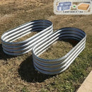 4x2x1FT Galvanized Raised Garden Bed Kit Oval Metal Planter Box by 2Dropme