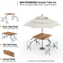 4FT Folding Camping Table w/4 Seats Portable Aluminum Table Set by 2Dropme