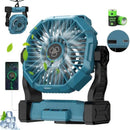 10400mAh 13hrs Rechargeable Automatic Oscillating Camping Fan with LED and Hook by 2Dropme