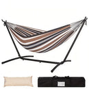 Heavy Duty Double Hammock with Steel Stand 450lbs Portable Outdoor Indoor Blue by 2Dropme