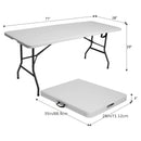 4ft/6ft Portable Plastic Folding Table – Indoor & Outdoor Dining by 2Dropme